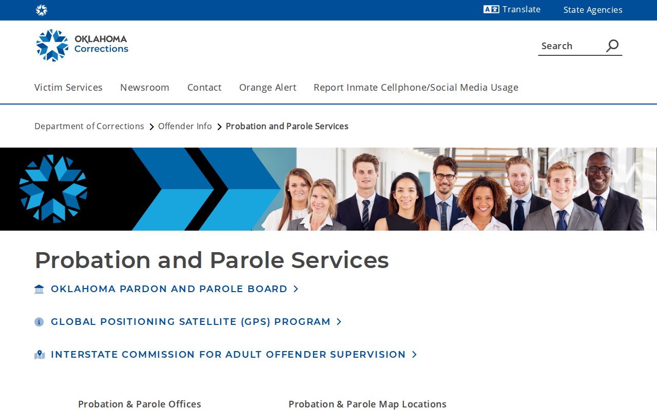 ODOC office list for Major County parole and probation through Alva
