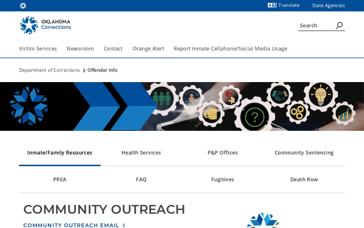 ODOC projected release date information for Major County state prisoners